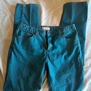 Free People Teal Straight Leg Jeans